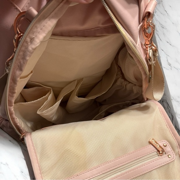 Itzy Ritzy Boss Baby Backpack Diaper Bag Blush Vegan Leather Changing Pad - Picture 9 of 15